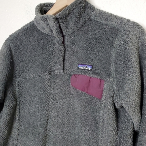Patagonia Retool Snap T Gray and Purple Fleece Pullover M - Picture 4 of 7